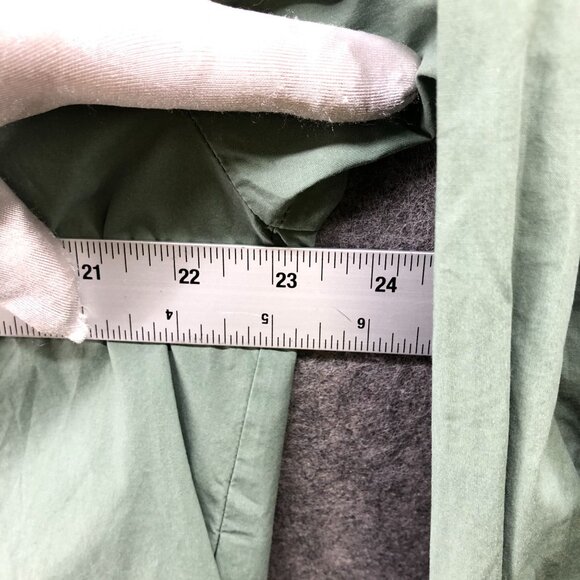 Zara Oversized Button Up Shirt Womens L Sage Green Cotton Long Sleeve - Picture 5 of 9
